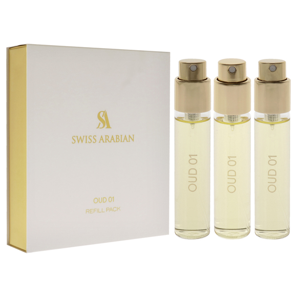 Oud 01 by Swiss Arabian for Unisex-3 Pc Mini Gift Set 3 x 1oz EDP Spray (Refill) - Picture 3 of 5